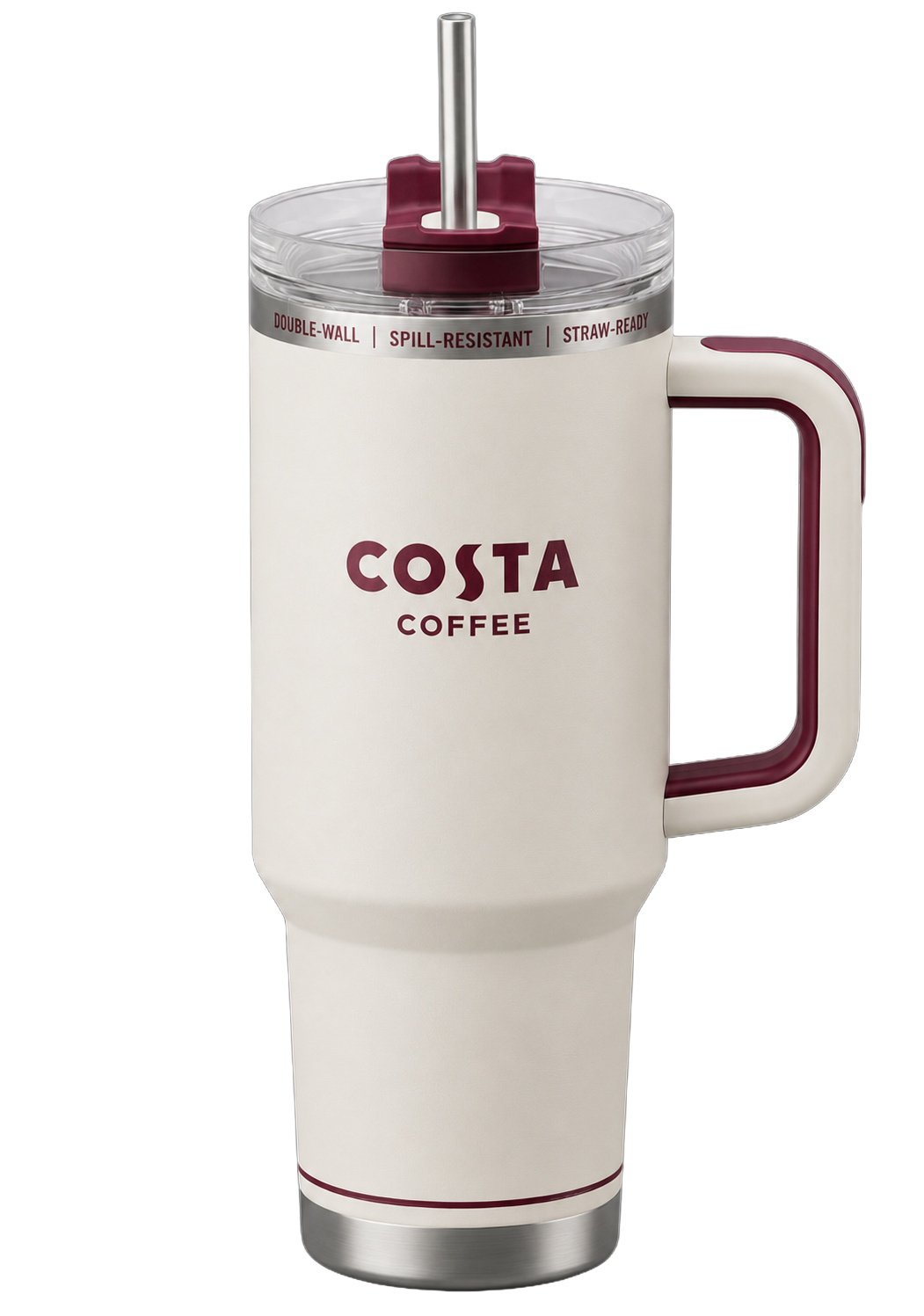 White tumbler with handle